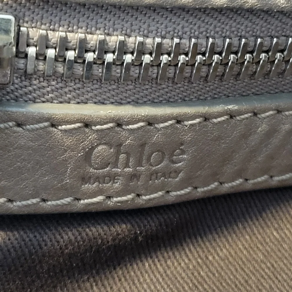 Chloe Bay Quilted Patent Leather Satchel Bag.